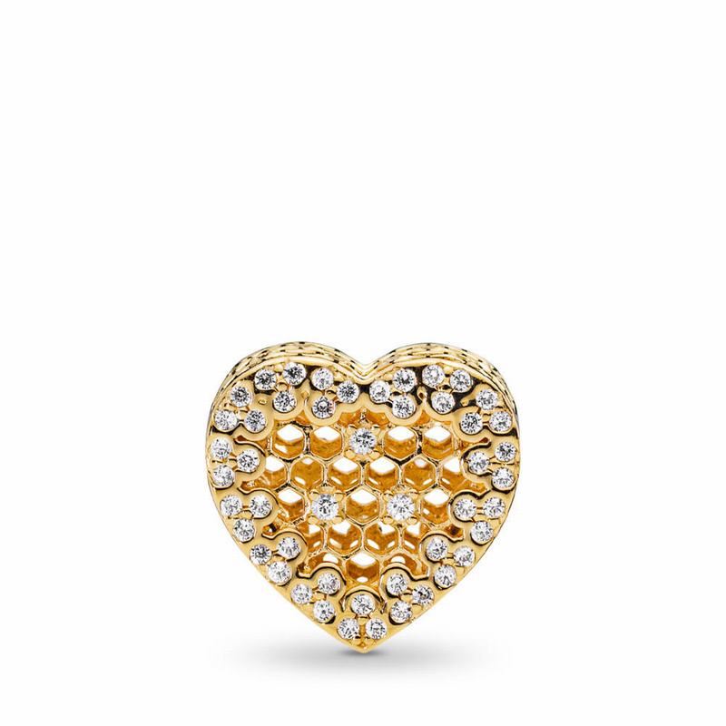 Pandora Shine™ Honeycomb Lace Charm NZ, 18ct Gold Plated (451378-YSQ)